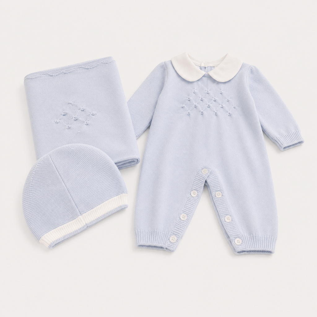 Set 3 pz azzurro in filo