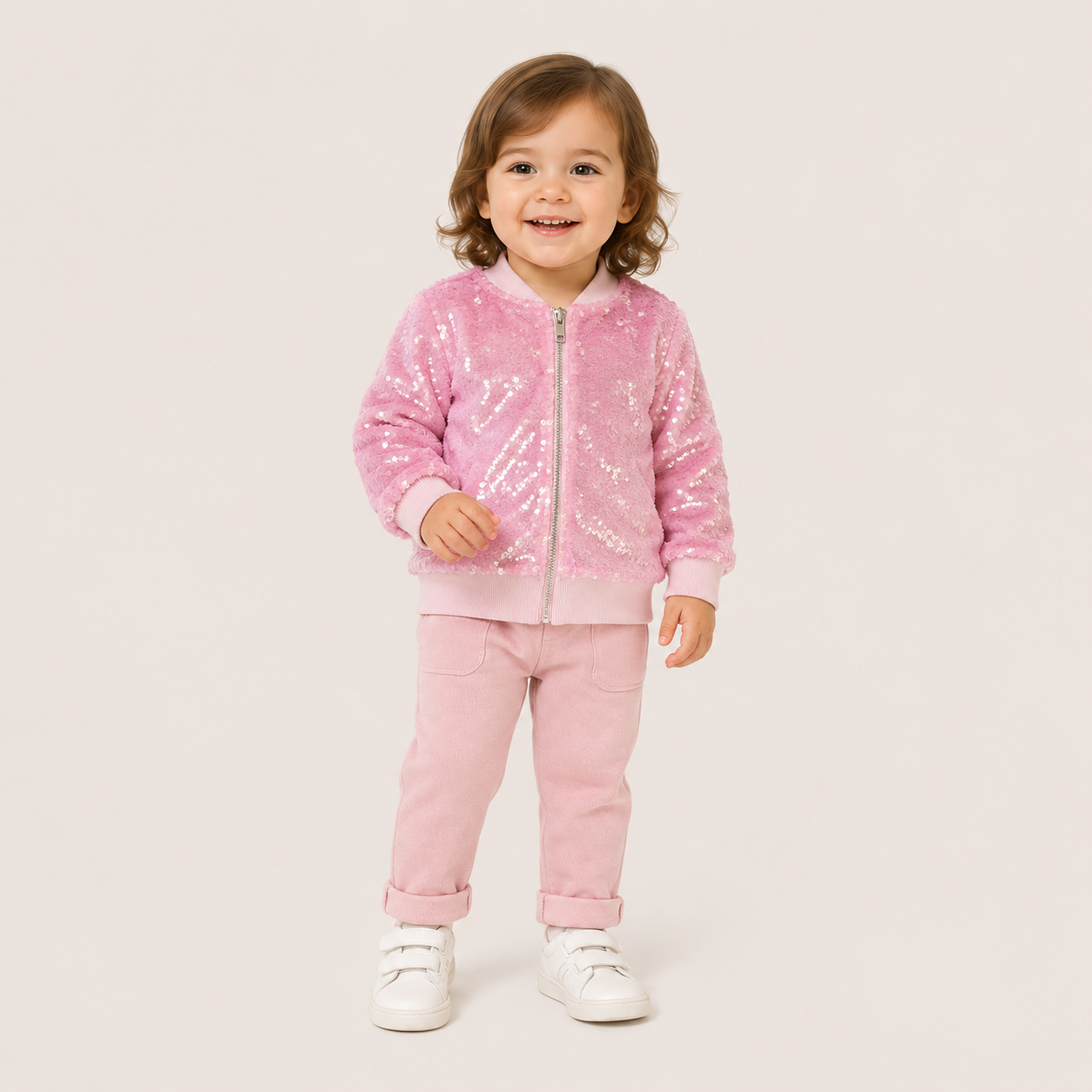 Giacca paillette rosa