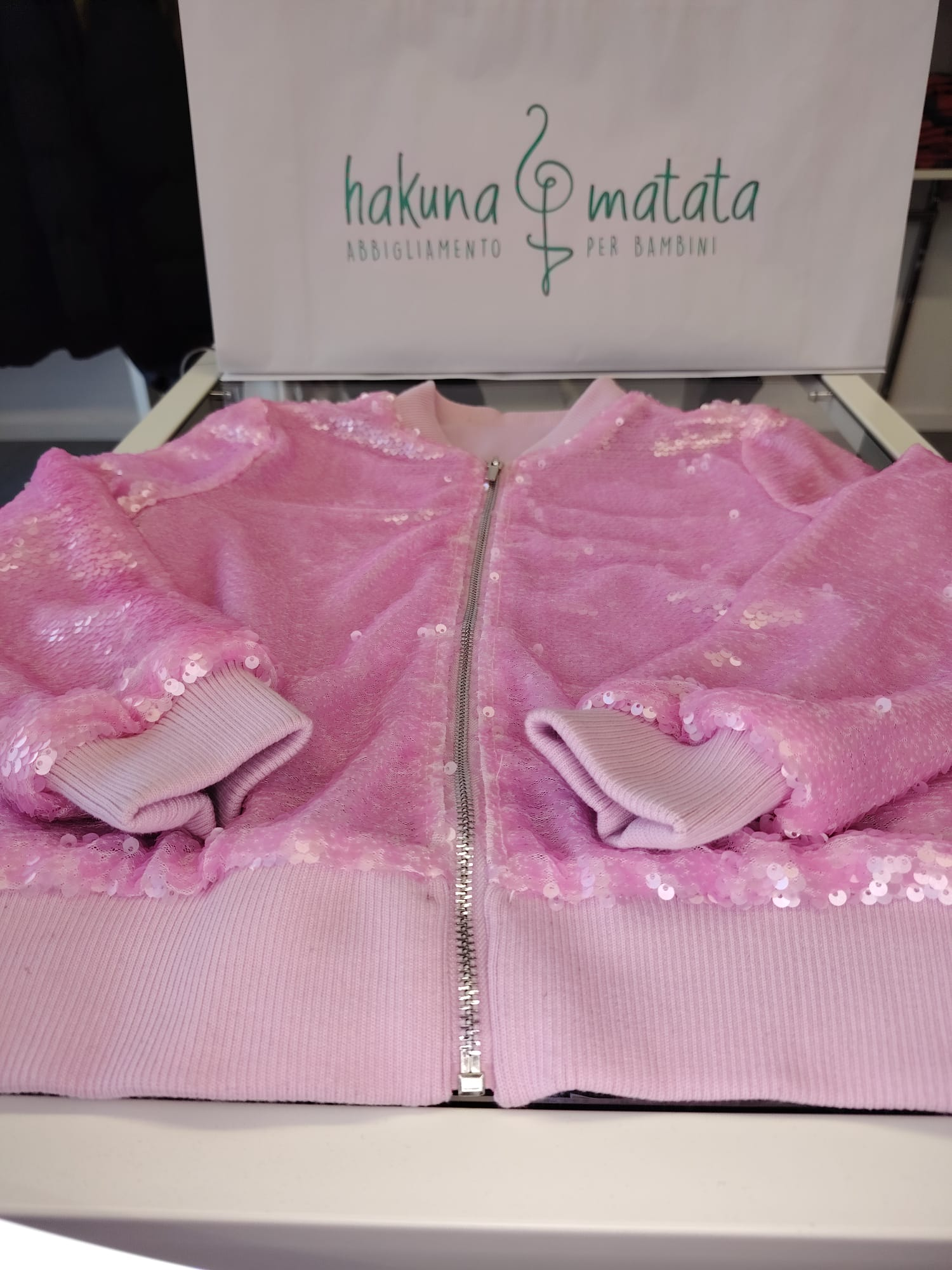 Giacca paillette rosa