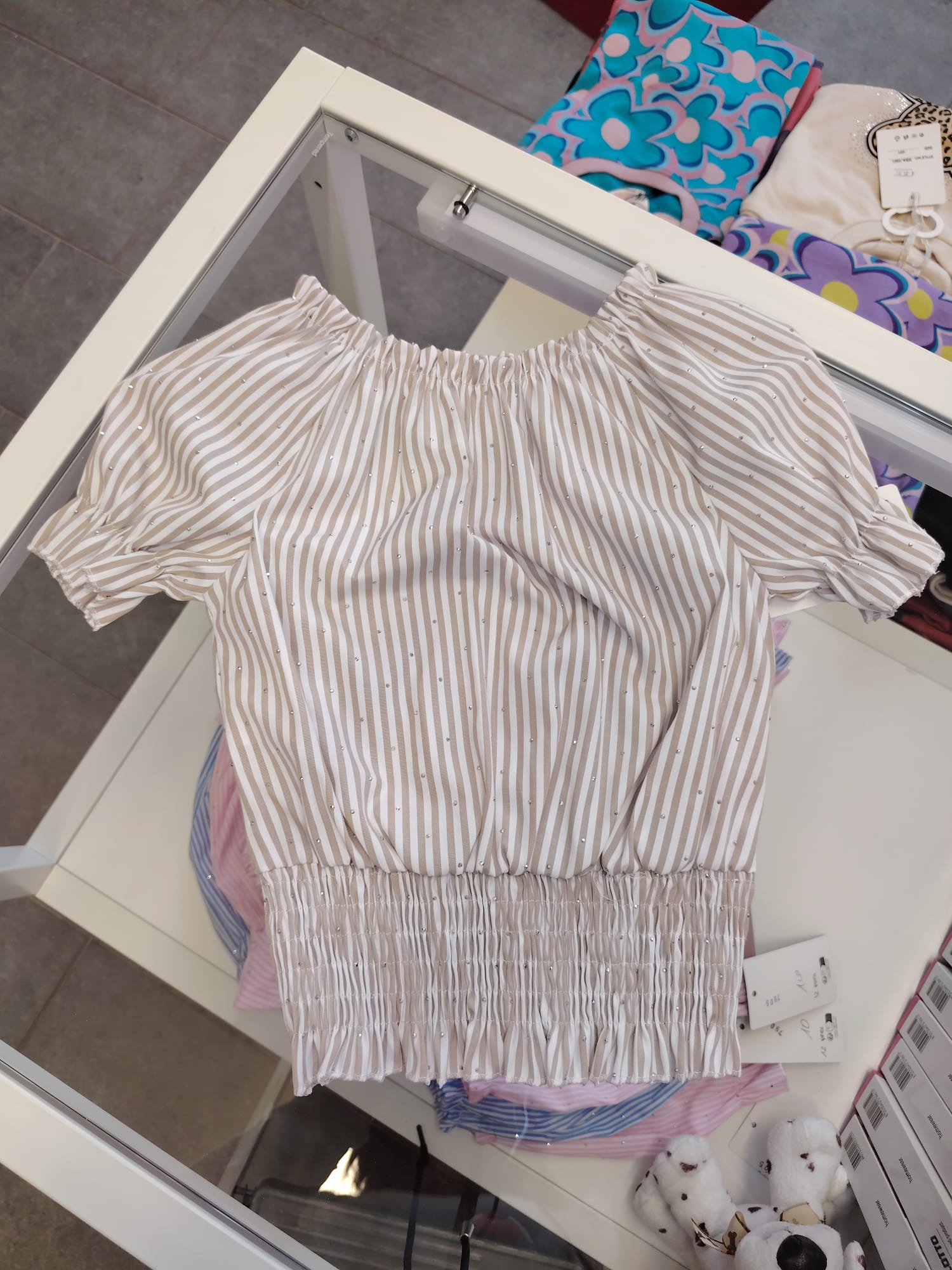 T SHIRT A RIGHE E BRILLANTINI