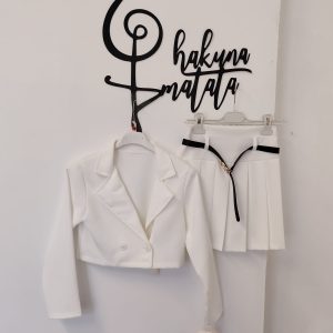 TAILLEUR PLISSET BIANCO