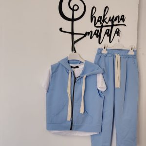 COMPLETO TRE PEZZI AZZURRO